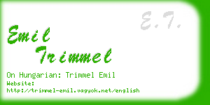 emil trimmel business card